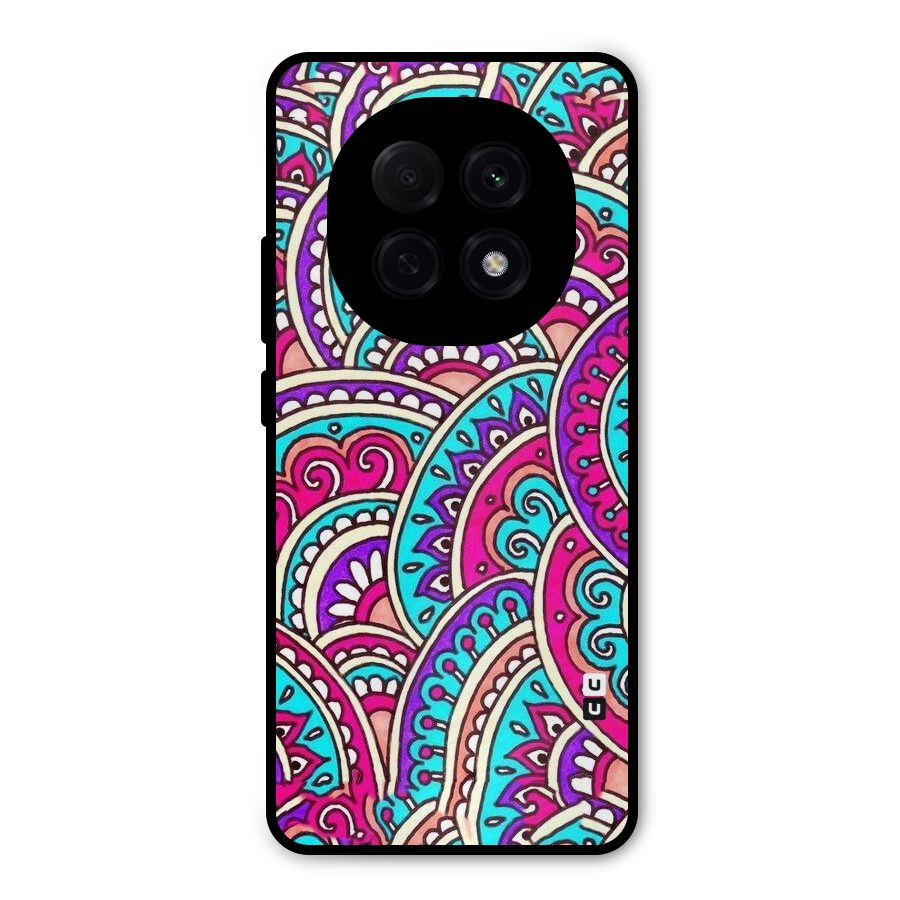 Abstract Rangoli Design Metal Back Case for Oppo F29 Pro
