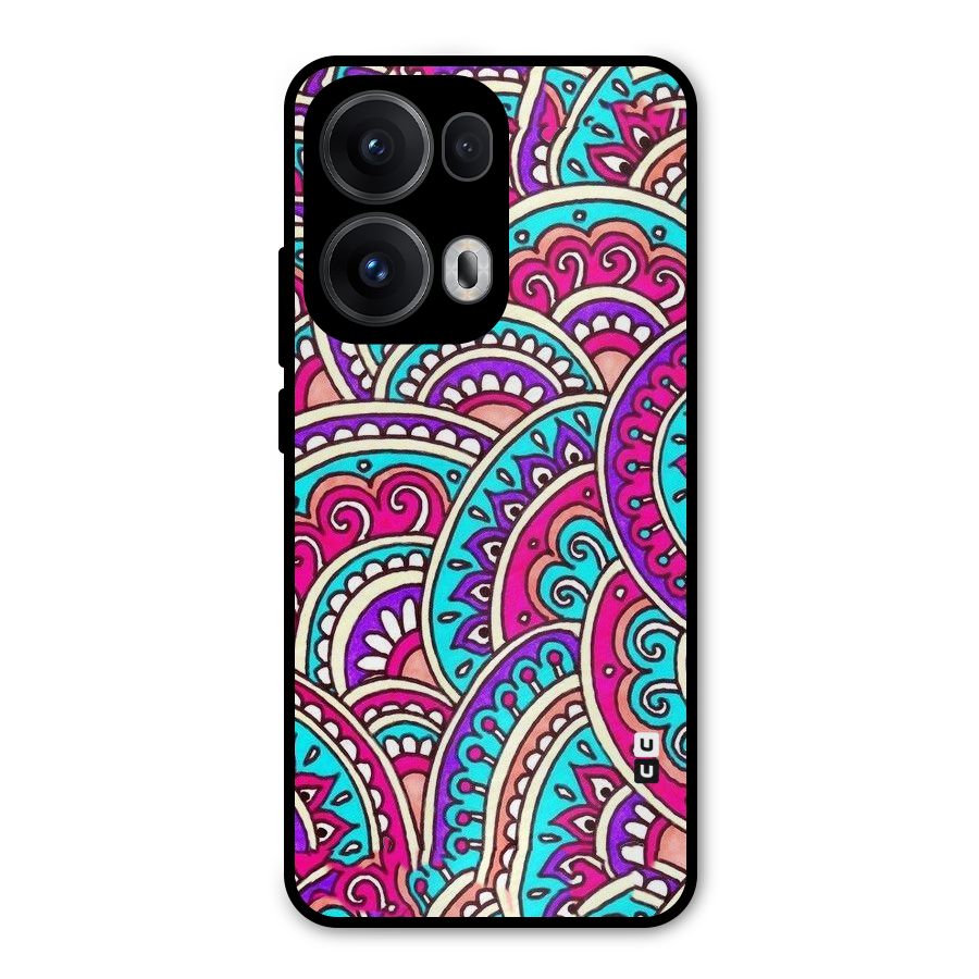 Abstract Rangoli Design Metal Back Case for Oppo Reno13 Pro