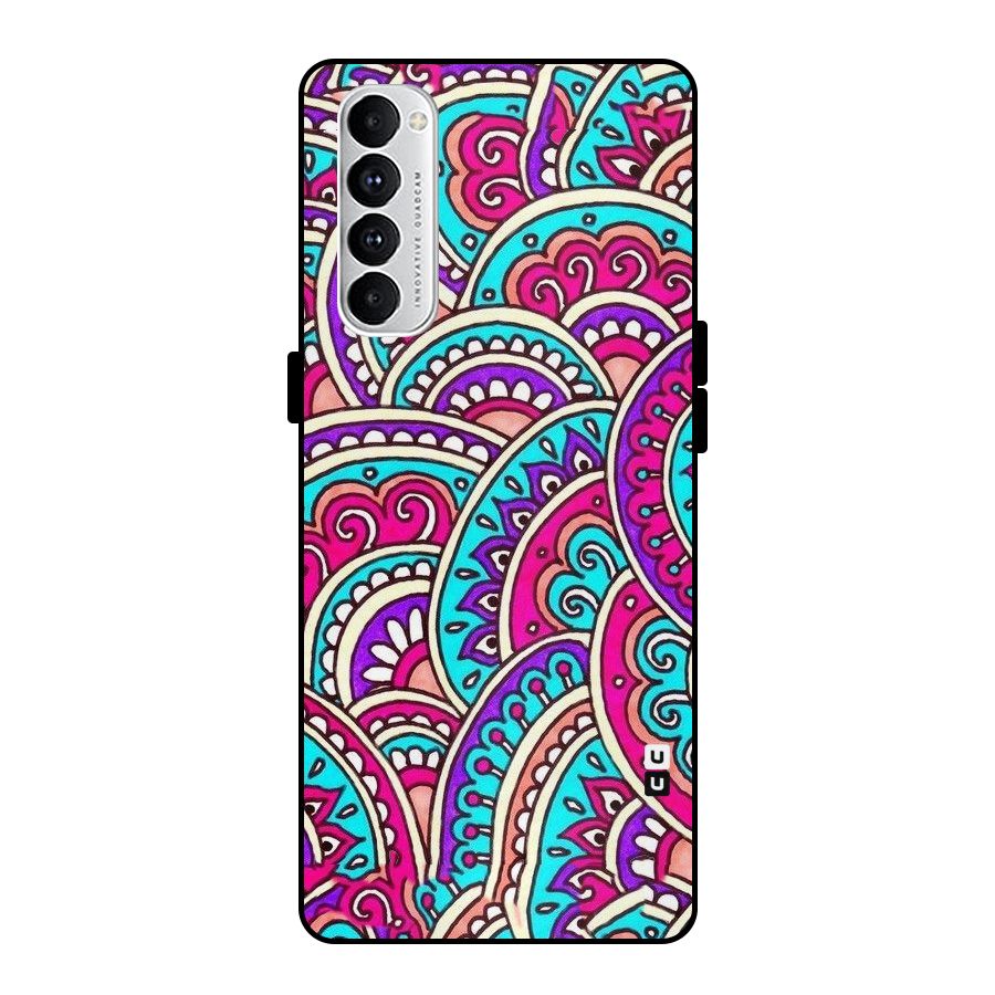 Abstract Rangoli Design Metal Back Case for Oppo Reno4 Pro