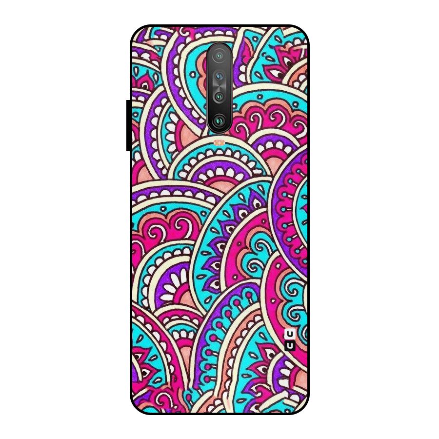 Abstract Rangoli Design Metal Back Case for Poco X2