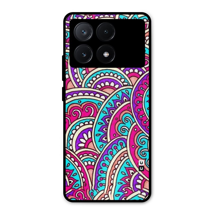 Abstract Rangoli Design Metal Back Case for Poco X6 Pro