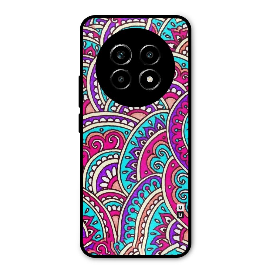 Abstract Rangoli Design Metal Back Case for Realme 13 Pro