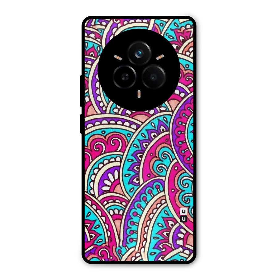 Abstract Rangoli Design Metal Back Case for Realme 14 Pro