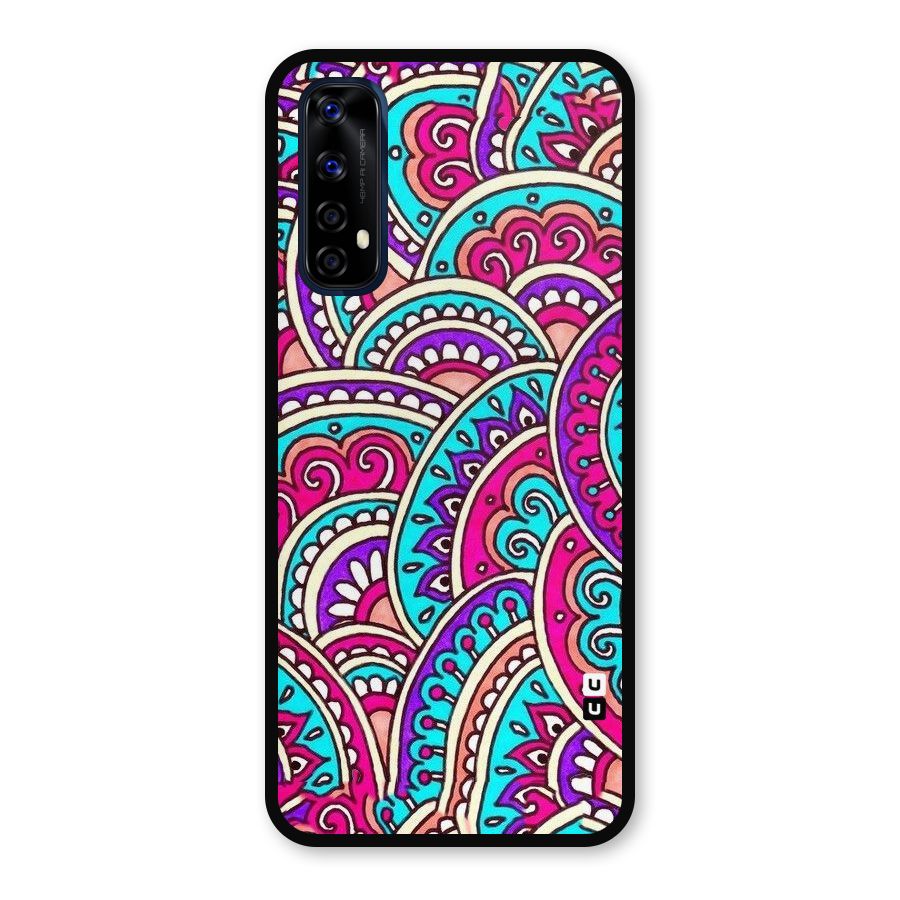Abstract Rangoli Design Metal Back Case for Realme 7