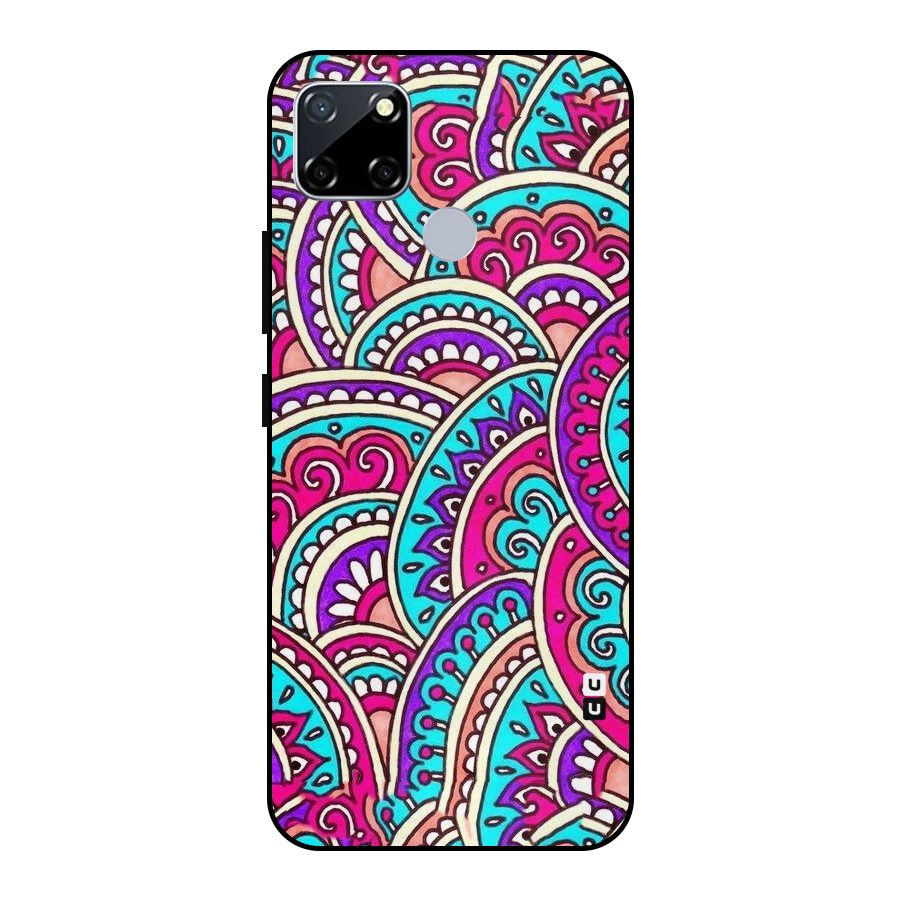 Abstract Rangoli Design Metal Back Case for Realme Narzo 30A