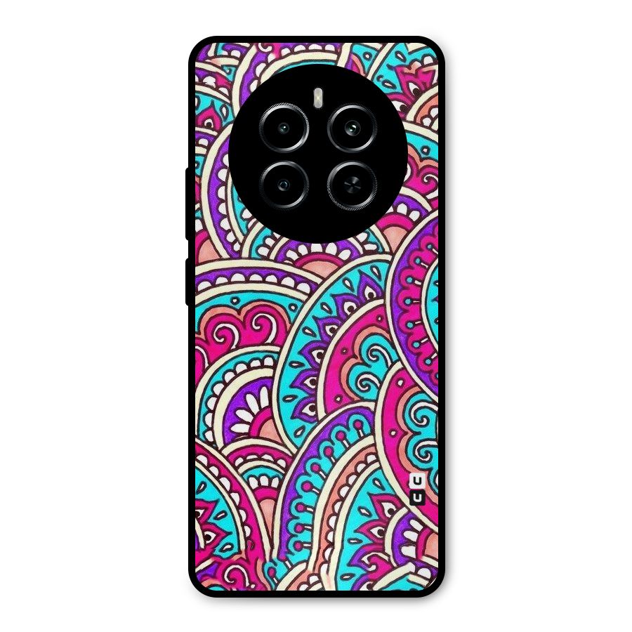 Abstract Rangoli Design Metal Back Case for Realme P1