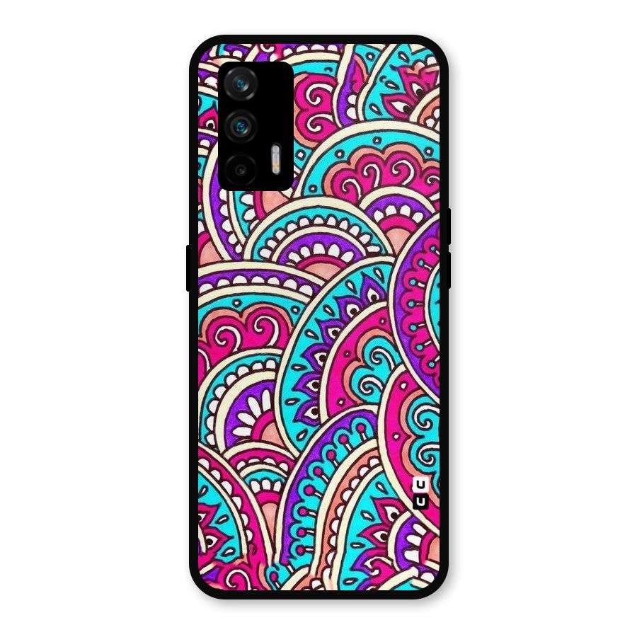 Abstract Rangoli Design Metal Back Case for Realme X7 Max