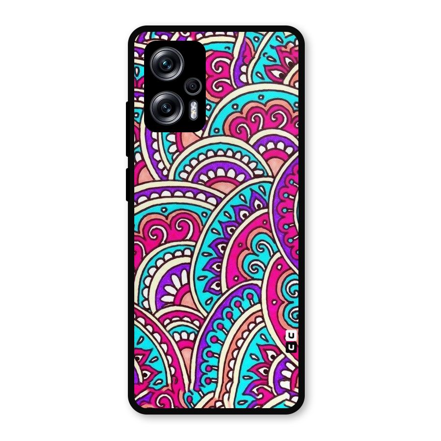Abstract Rangoli Design Metal Back Case for Redmi K50i