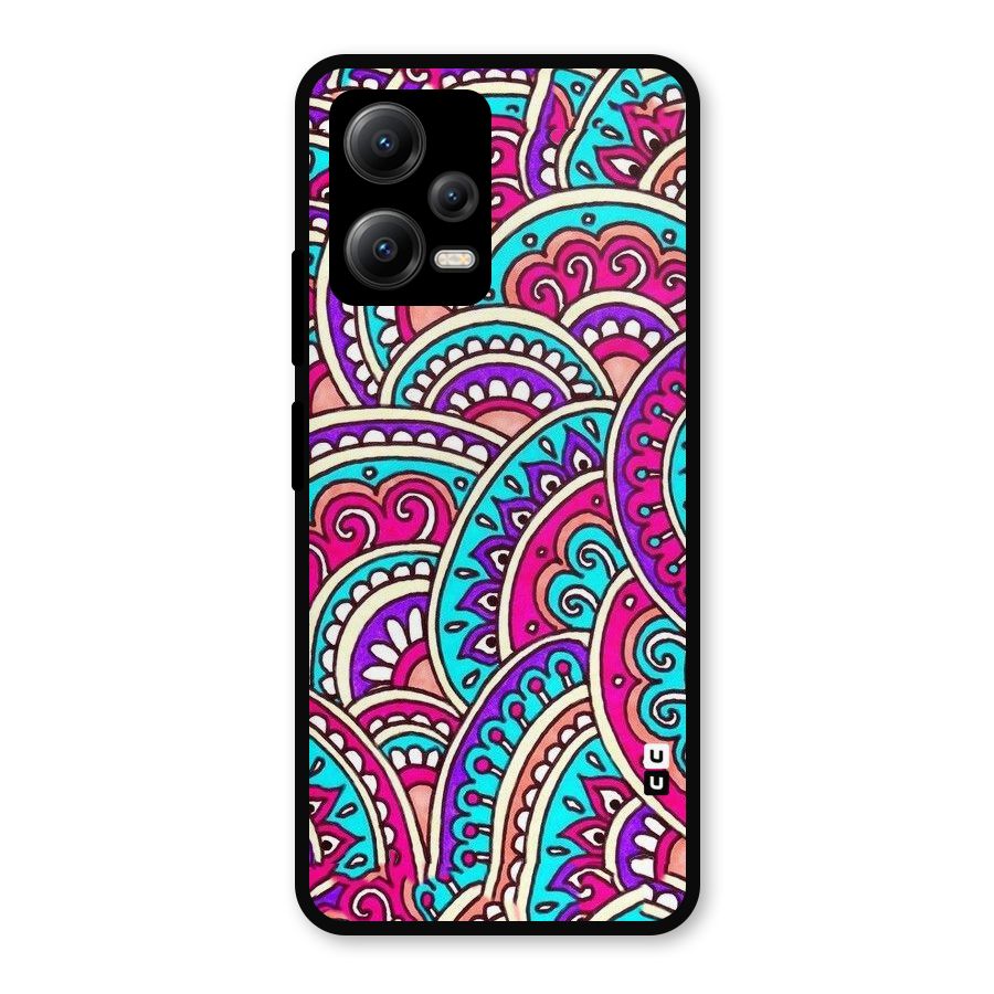 Abstract Rangoli Design Metal Back Case for Redmi Note 12 5G