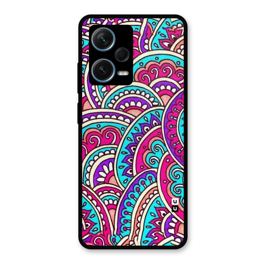 Abstract Rangoli Design Metal Back Case for Redmi Note 12 Pro Plus 5G