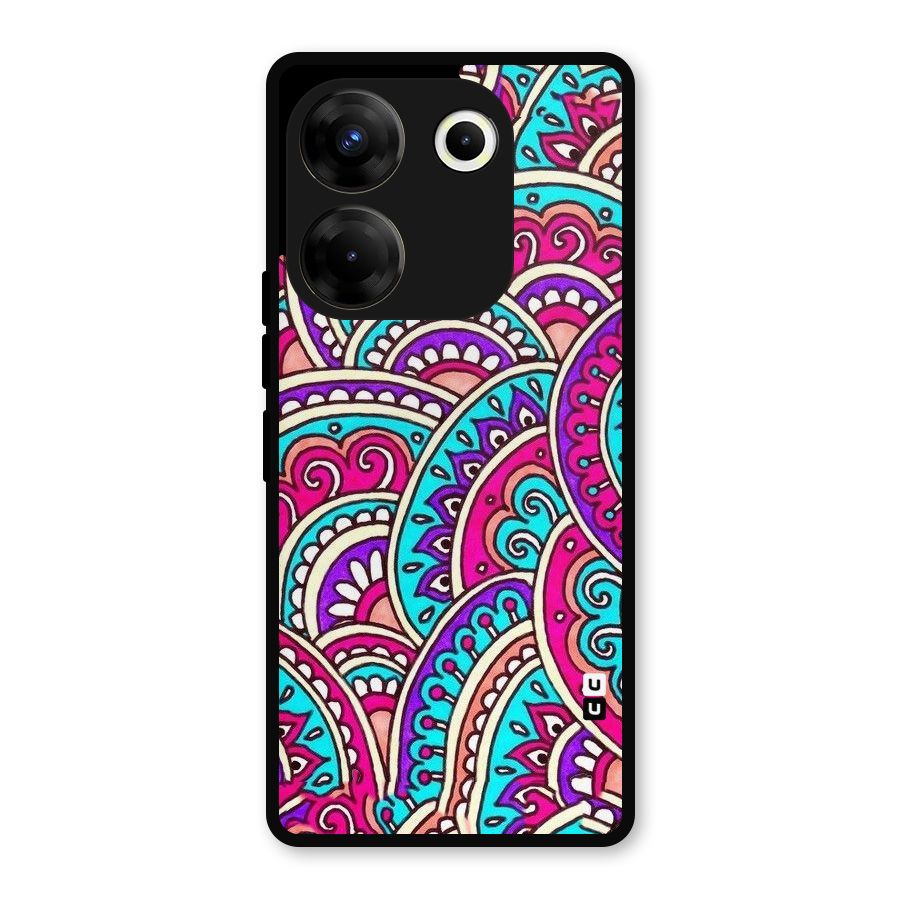 Abstract Rangoli Design Metal Back Case for Tecno Camon 20