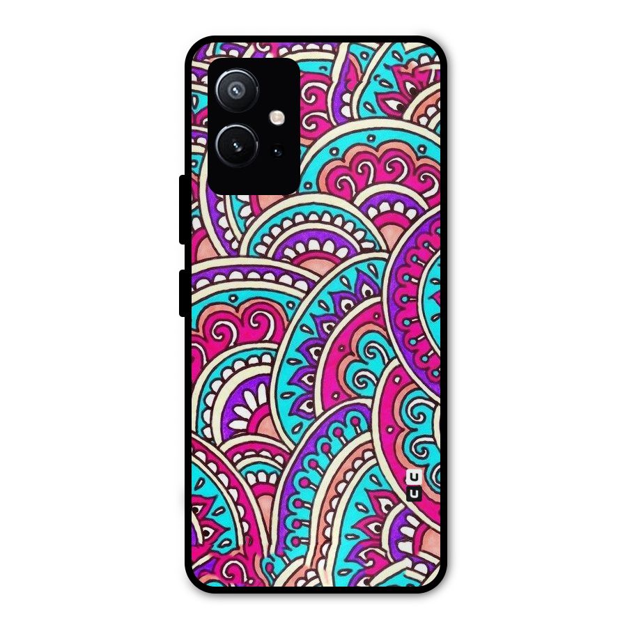 Abstract Rangoli Design Metal Back Case for Vivo T1 5G