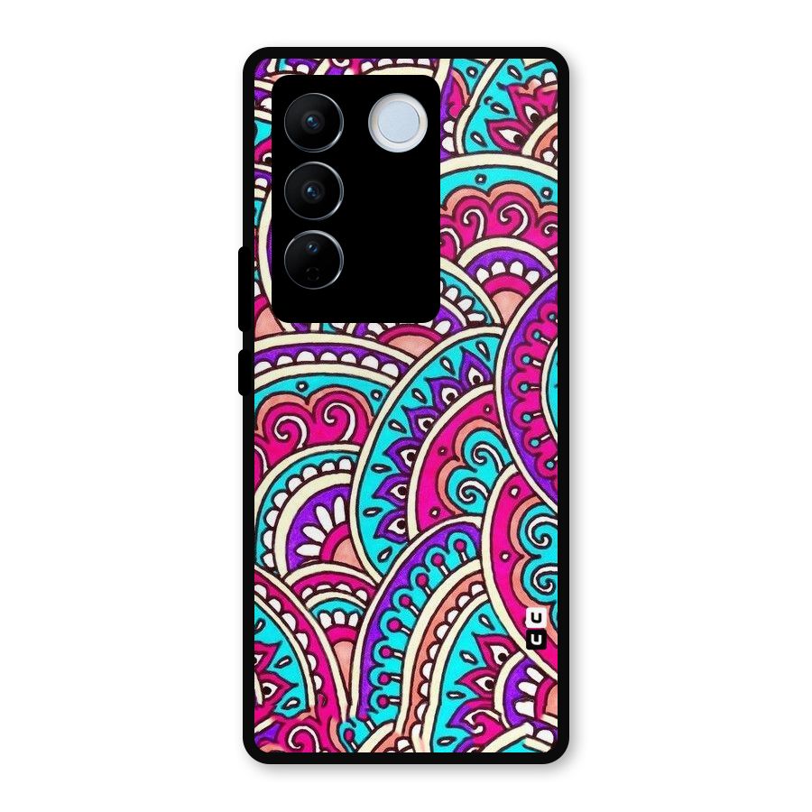 Abstract Rangoli Design Metal Back Case for Vivo V27