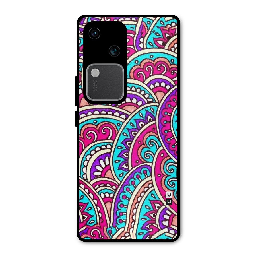 Abstract Rangoli Design Metal Back Case for Vivo V30