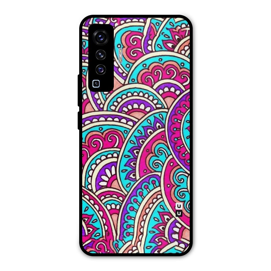 Abstract Rangoli Design Metal Back Case for Vivo X50