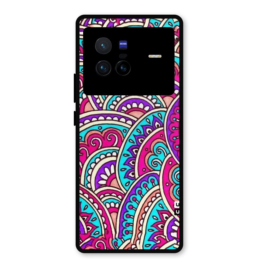 Abstract Rangoli Design Metal Back Case for Vivo X80