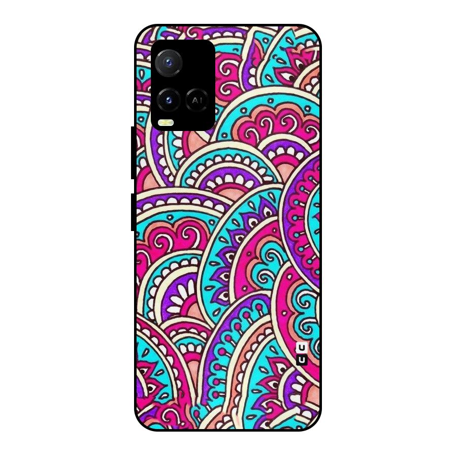 Abstract Rangoli Design Metal Back Case for Vivo Y21