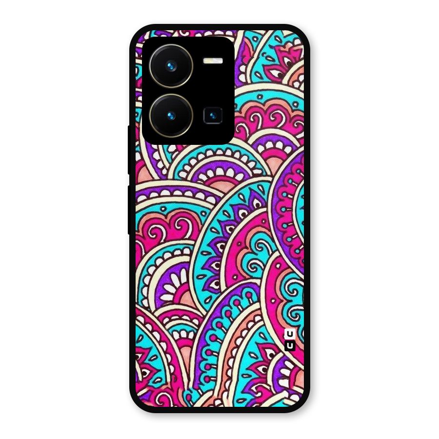 Abstract Rangoli Design Metal Back Case for Vivo Y35