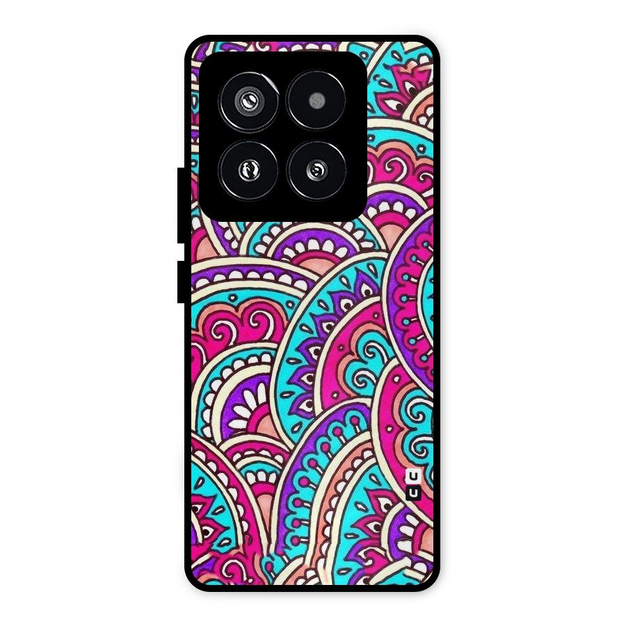 Abstract Rangoli Design Metal Back Case for Xiaomi 14 Pro
