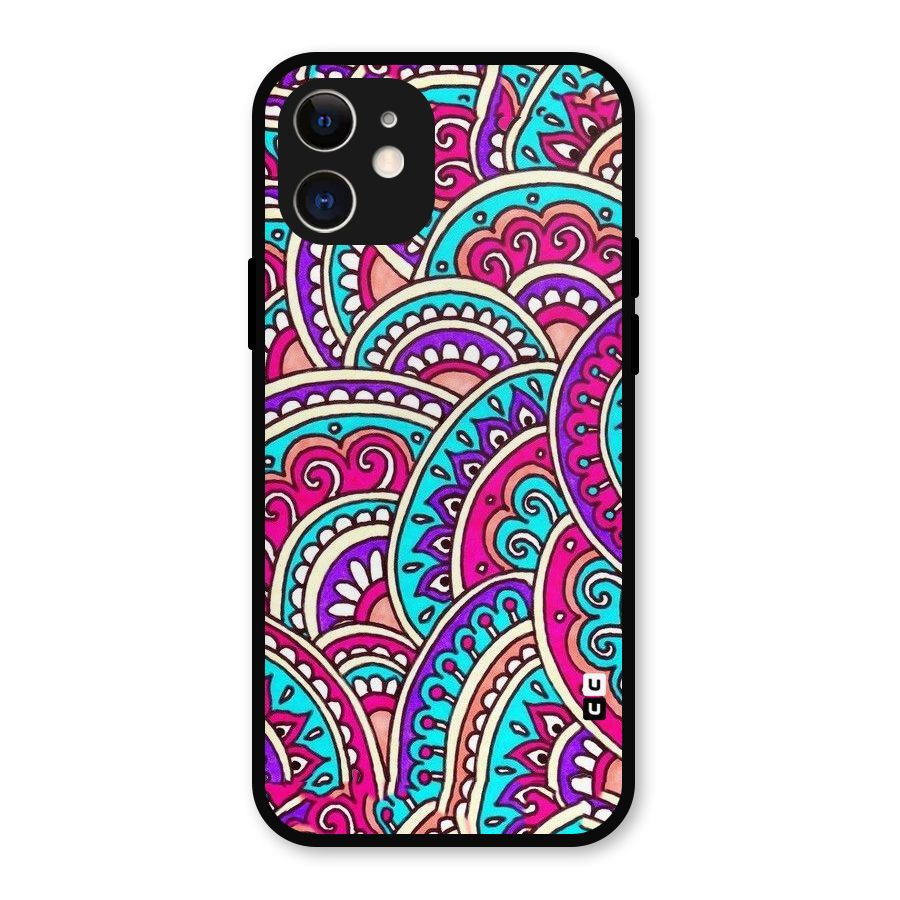 Abstract Rangoli Design Metal Back Case for iPhone 12