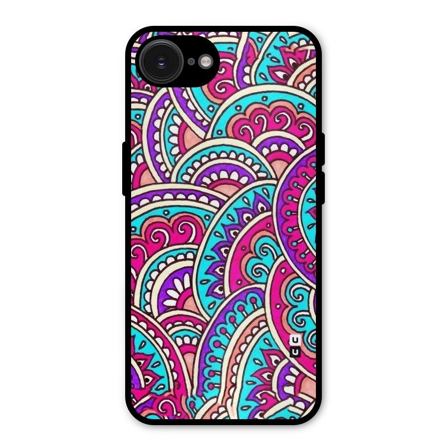 Abstract Rangoli Design Metal Back Case for iPhone 16e