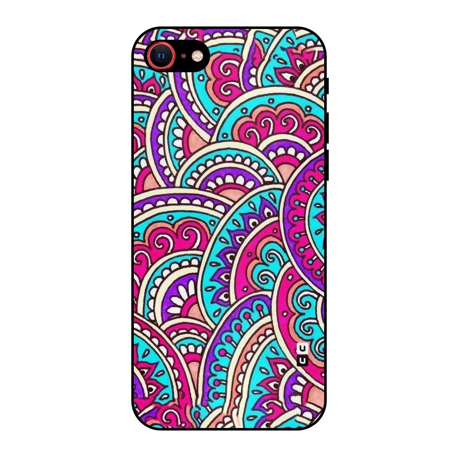 Abstract Rangoli Design Metal Back Case for iPhone SE 2020