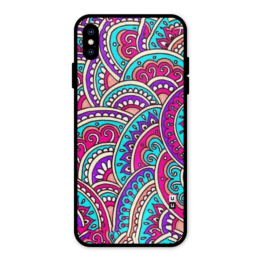 Abstract Rangoli Design Metal Back Case for iPhone XS Max