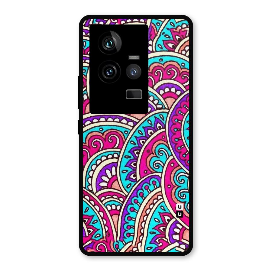 Abstract Rangoli Design Metal Back Case for iQOO 11 5G