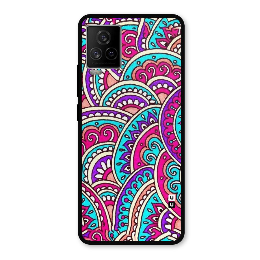 Abstract Rangoli Design Metal Back Case for iQOO 7 Legend 5G