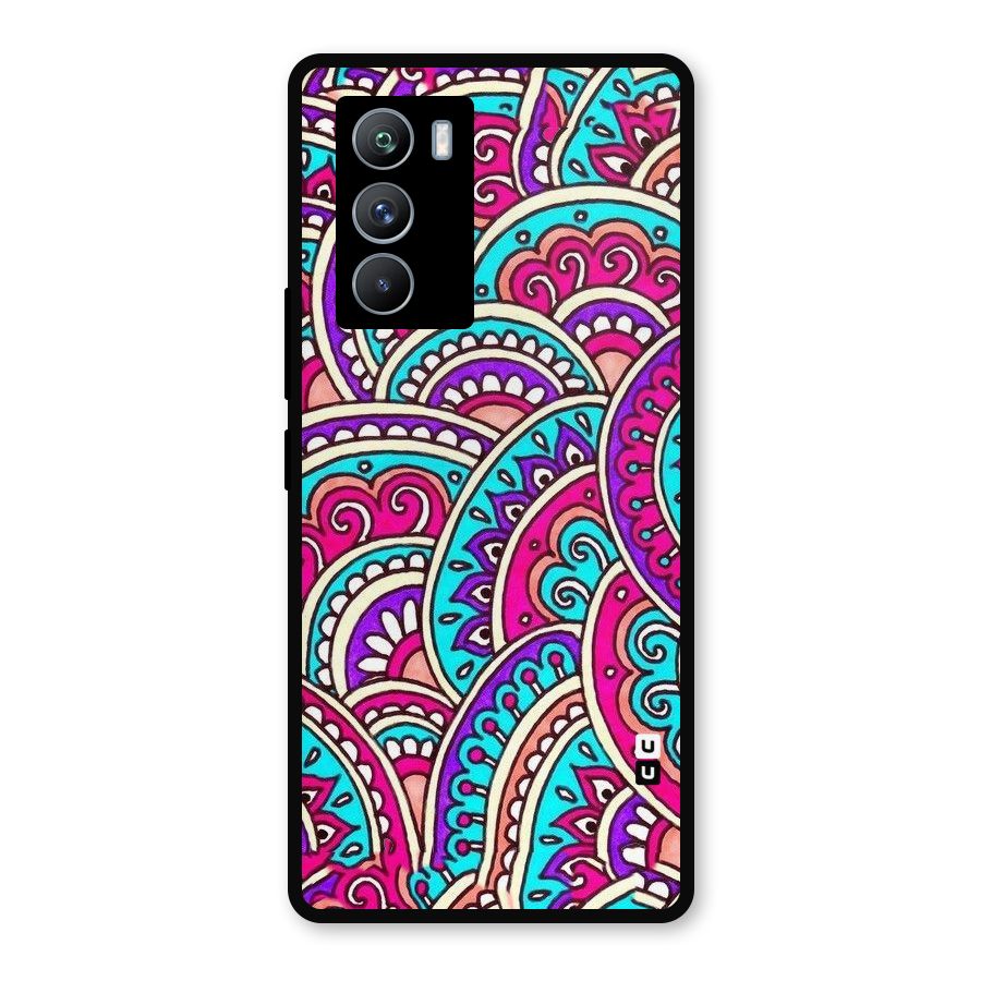 Abstract Rangoli Design Metal Back Case for iQOO 9 SE