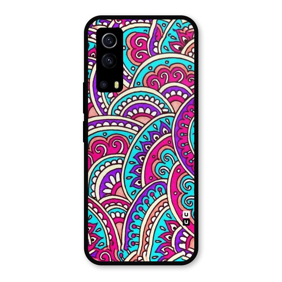 Abstract Rangoli Design Metal Back Case for iQOO Z3