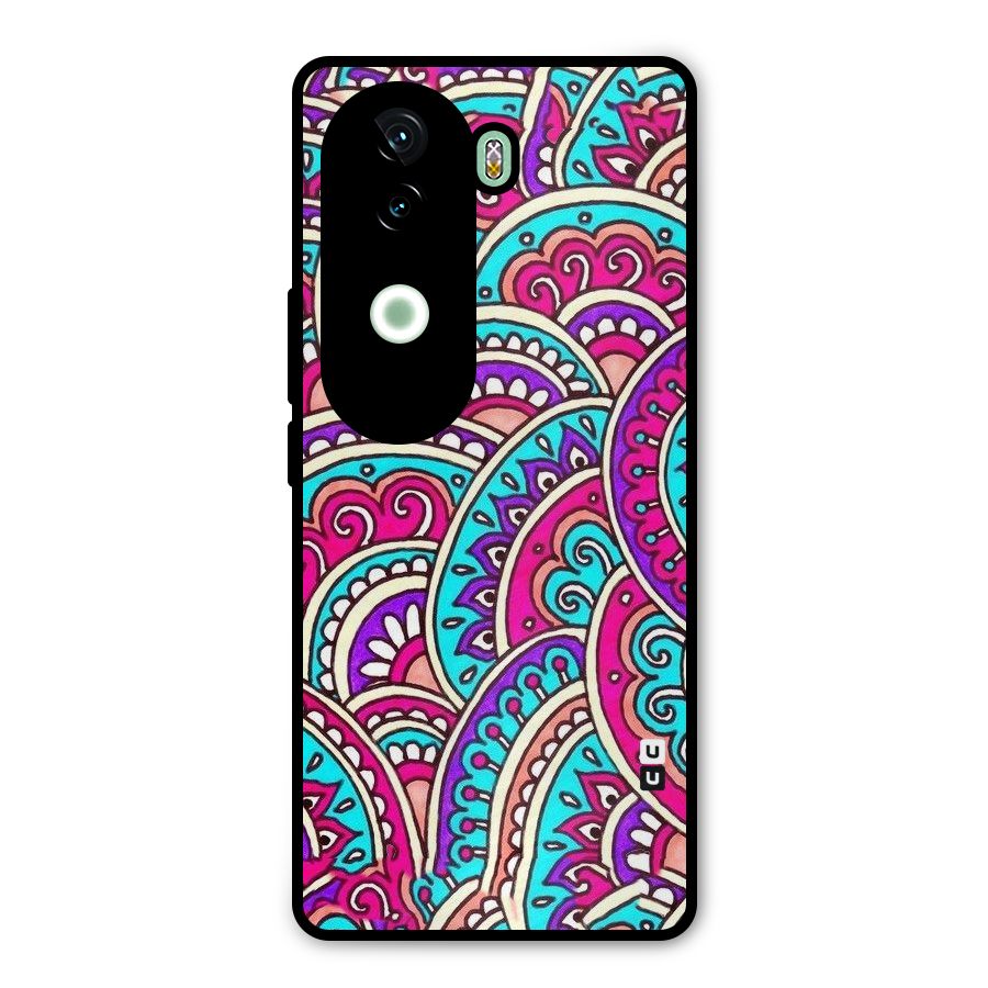 Abstract Rangoli Design Metal Back Case for iQOO Z9s