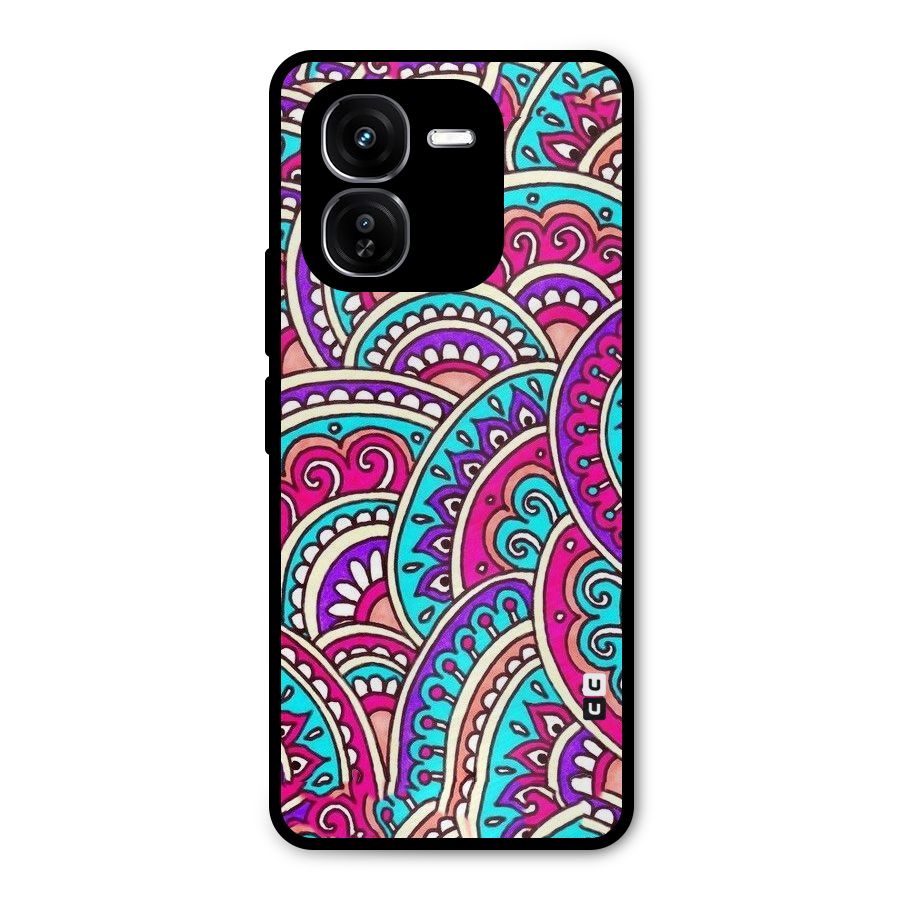 Abstract Rangoli Design Metal Back Case for iQOO Z9x