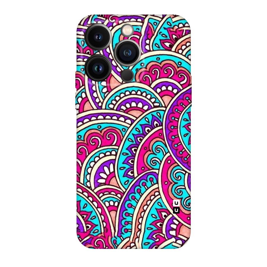 Abstract Rangoli Design Original Polycarbonate Back Case for iPhone 14 Pro