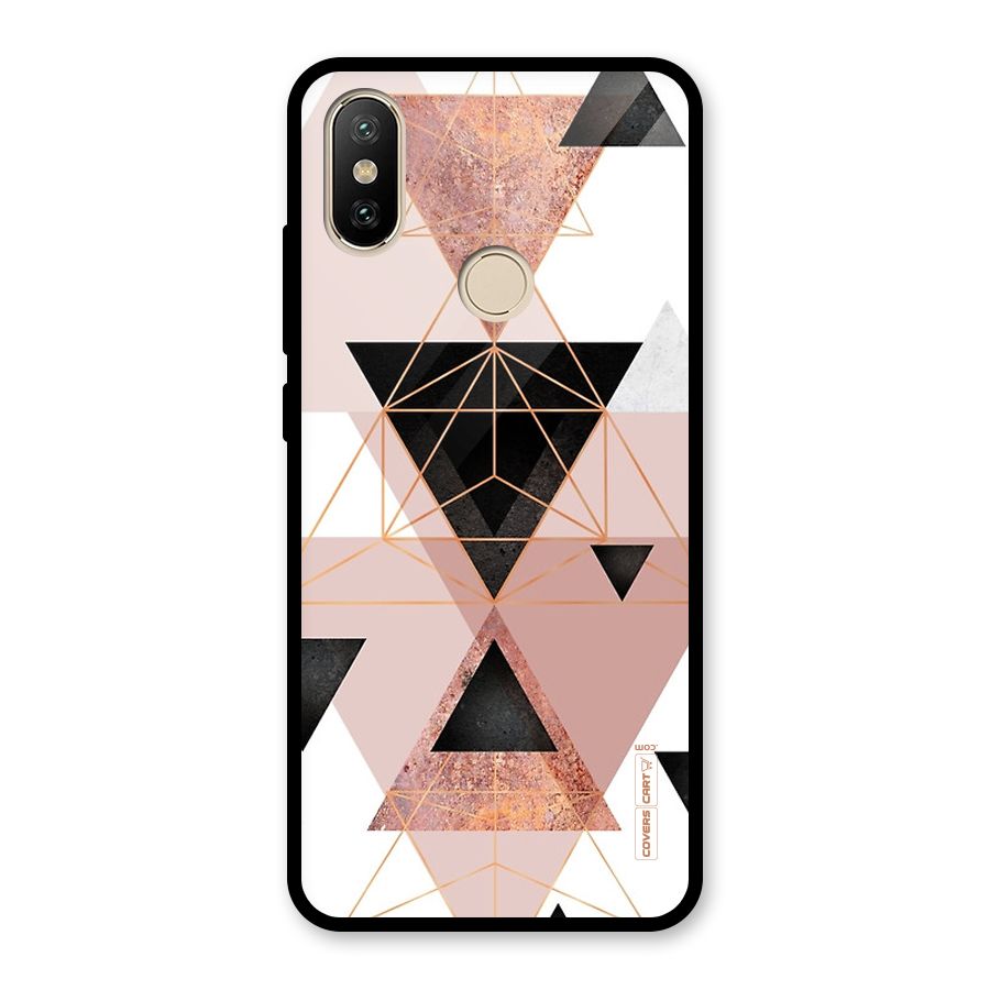 Abstract Rose Gold Triangles Glass Back Case for Redmi A2