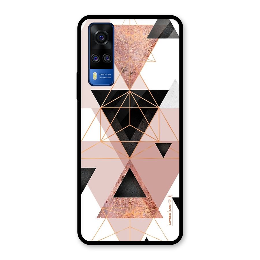 Abstract Rose Gold Triangles Glass Back Case for Vivo Y31