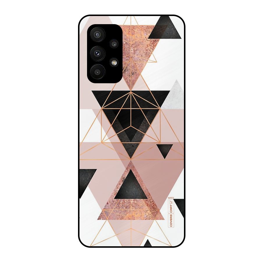 Abstract Rose Gold Triangles Metal Back Case for Galaxy A23