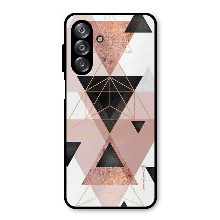 Abstract Rose Gold Triangles Metal Back Case for Galaxy A26