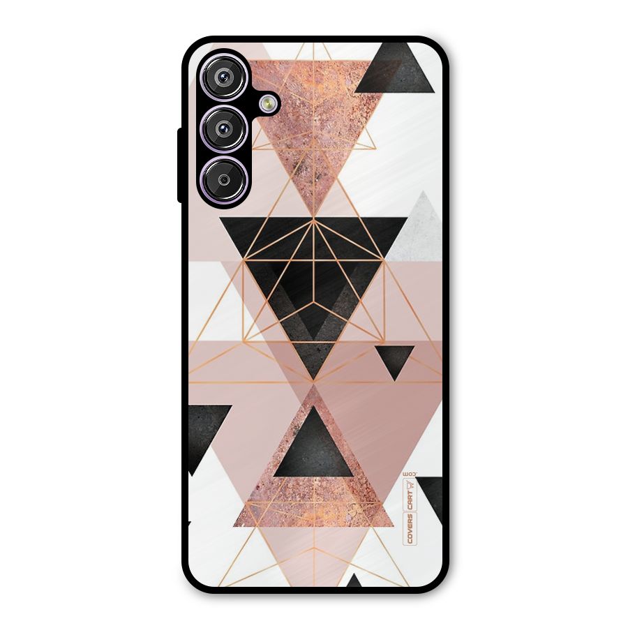 Abstract Rose Gold Triangles Metal Back Case for Galaxy F15