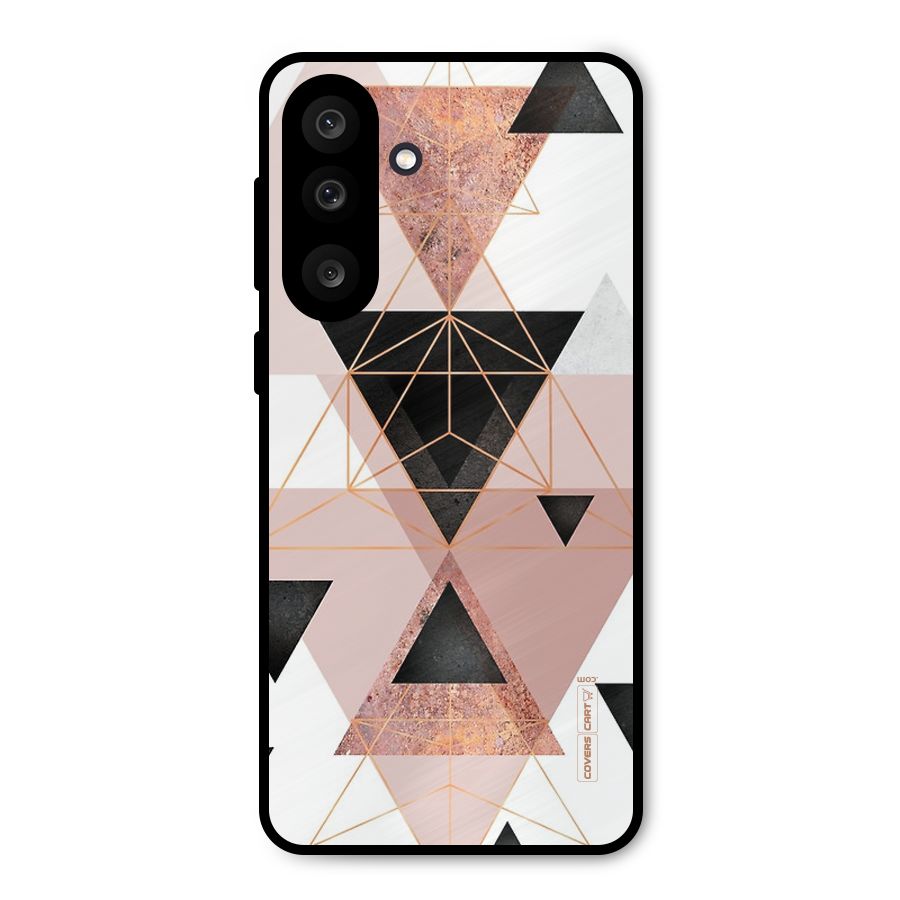 Abstract Rose Gold Triangles Metal Back Case for Galaxy F56