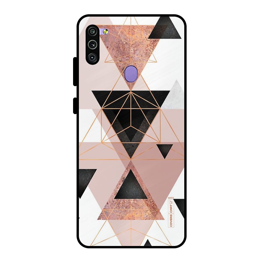 Abstract Rose Gold Triangles Metal Back Case for Galaxy M11