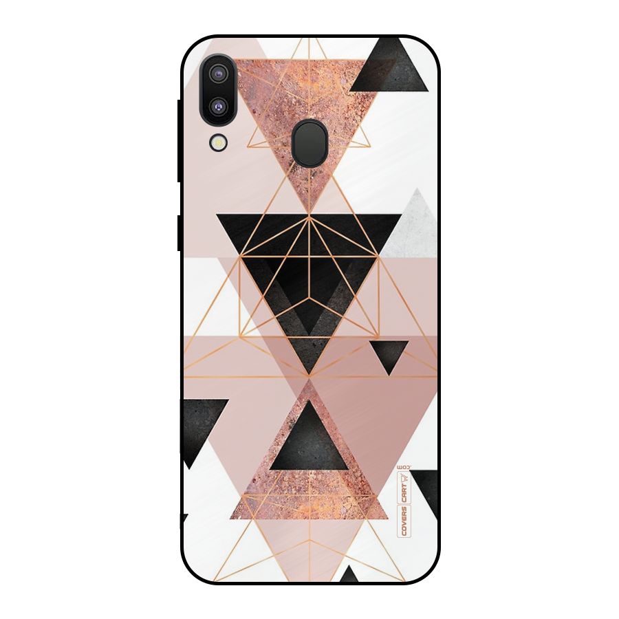 Abstract Rose Gold Triangles Metal Back Case for Galaxy M20