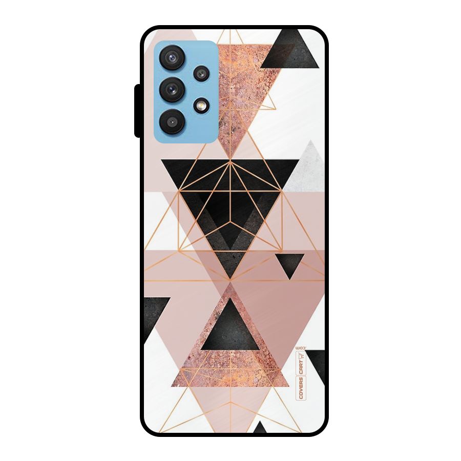 Abstract Rose Gold Triangles Metal Back Case for Galaxy M32 5G
