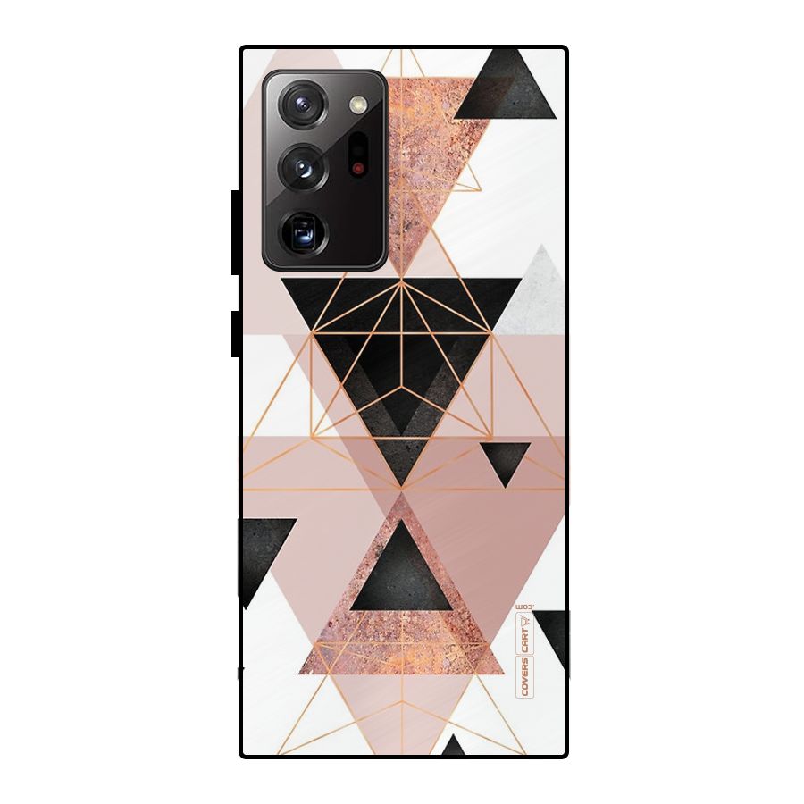 Abstract Rose Gold Triangles Metal Back Case for Galaxy Note 20 Ultra