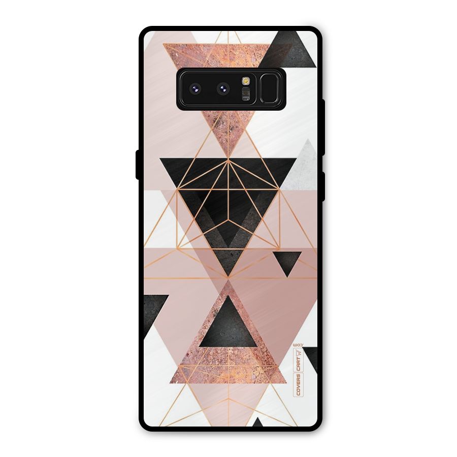 Abstract Rose Gold Triangles Metal Back Case for Galaxy Note 8