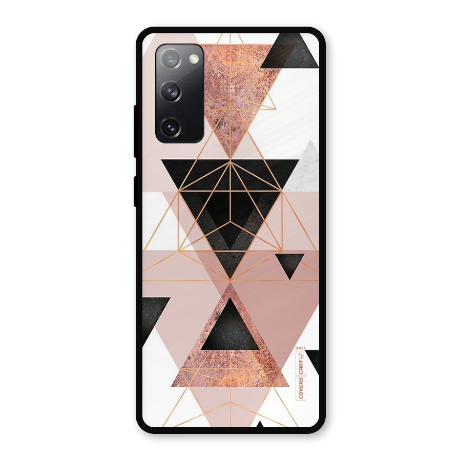 Abstract Rose Gold Triangles Metal Back Case for Galaxy S20 FE 5G