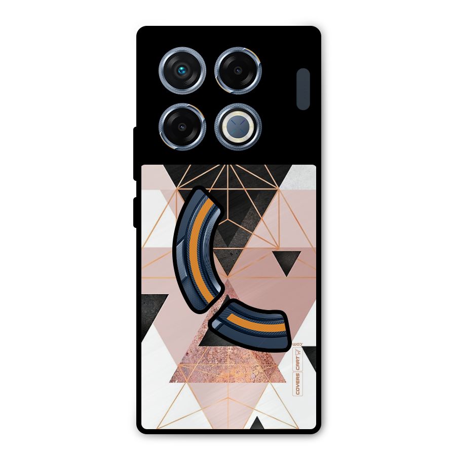 Abstract Rose Gold Triangles Metal Back Case for Infinix GT 20 Pro