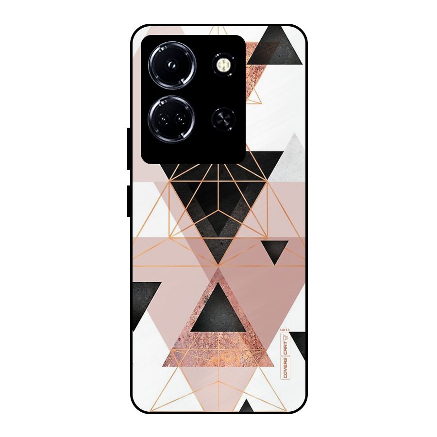 Abstract Rose Gold Triangles Metal Back Case for Infinix Note 30 5G