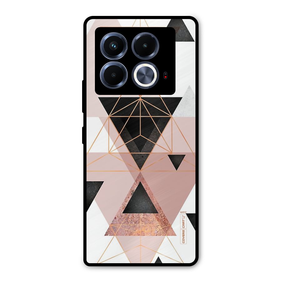 Abstract Rose Gold Triangles Metal Back Case for Infinix Note 40 5G