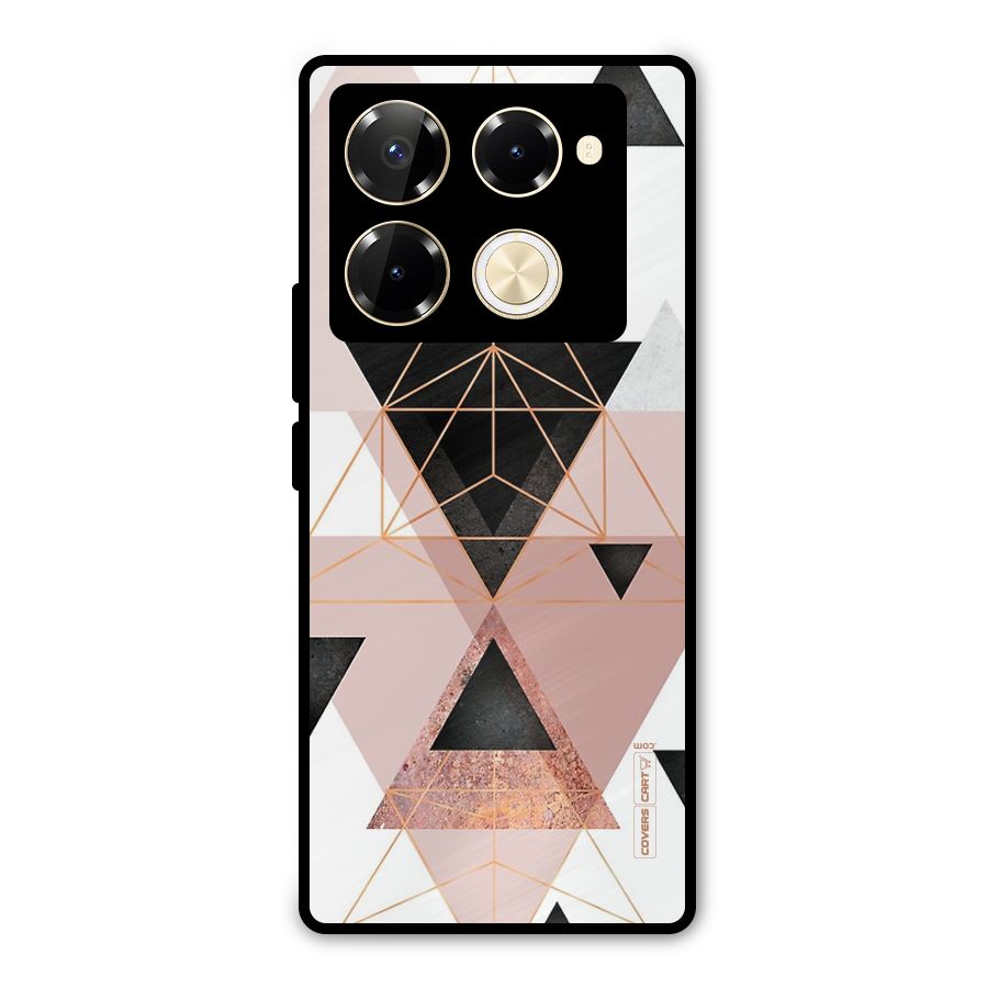 Abstract Rose Gold Triangles Metal Back Case for Infinix Note 40 Pro Plus